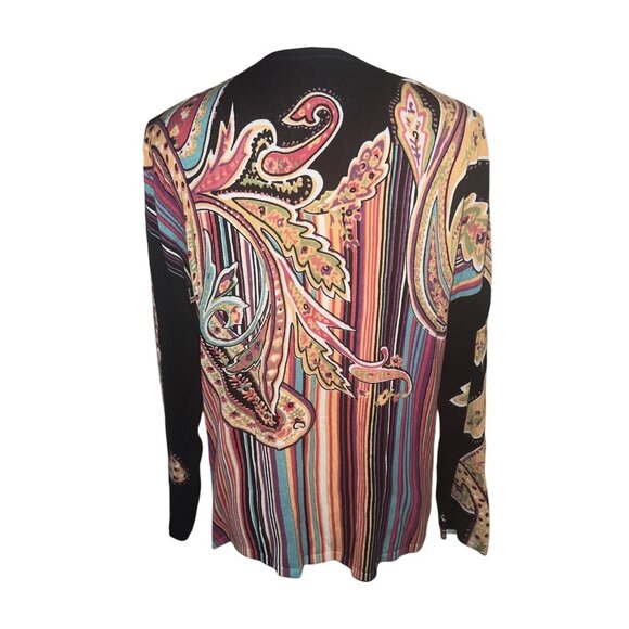 Avvenire Desigual Womens V-Neck Long Sleeve Paisley Print Top XL - Picture 4 of 4